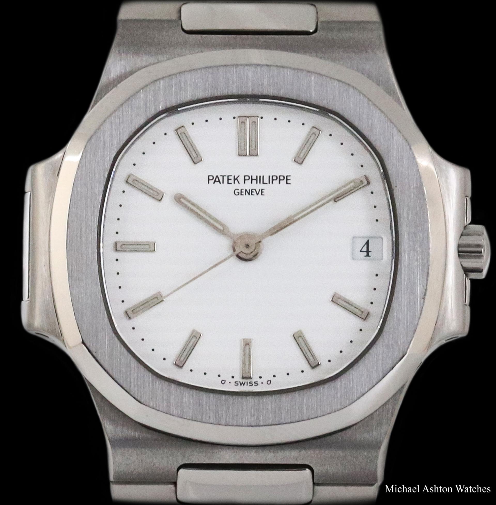 patek philippe white dial nautilus